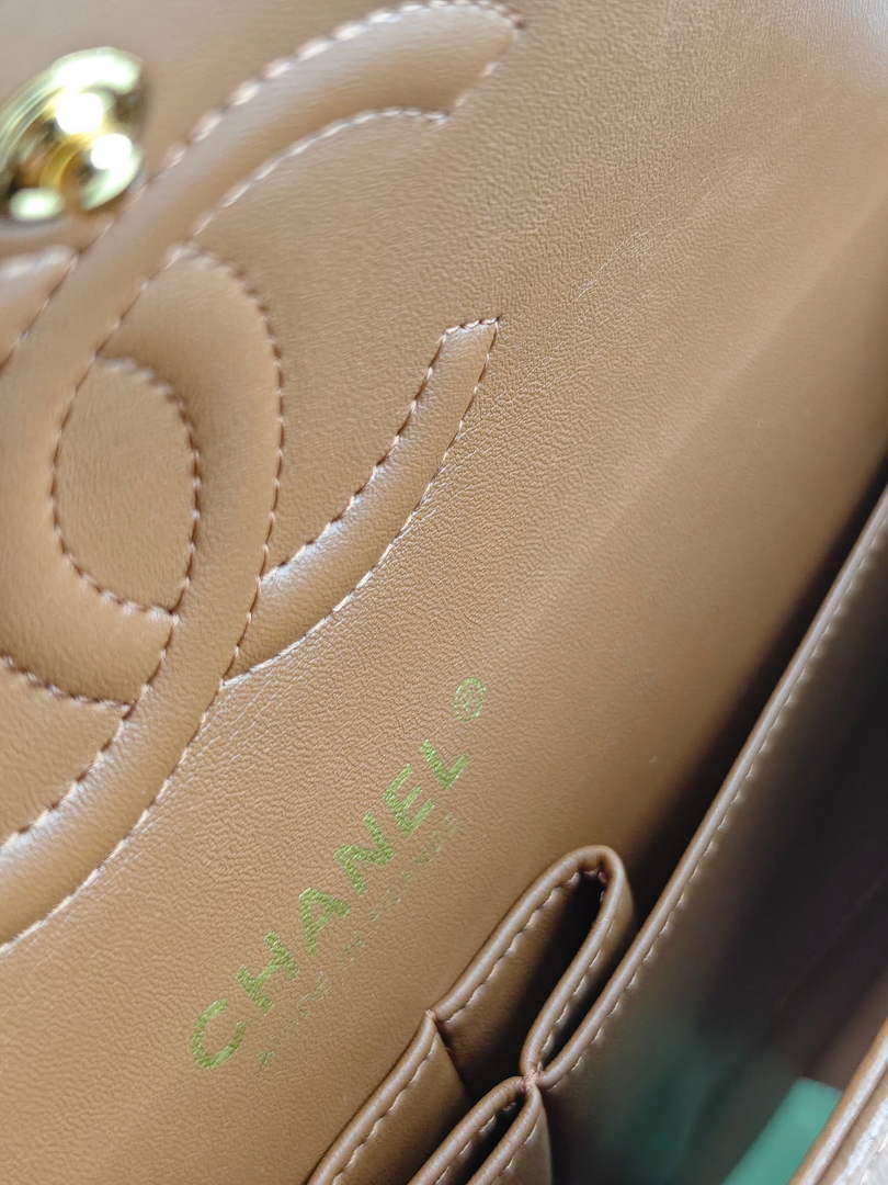 Chanel Classic Handbag, A01112 Brown Lambskin Gold
