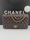 Chanel Classic Handbag, A01112 Coffee Lambskin Gold