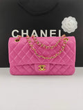 Chanel Classic Handbag, A01112 Pink Lambskin Gold