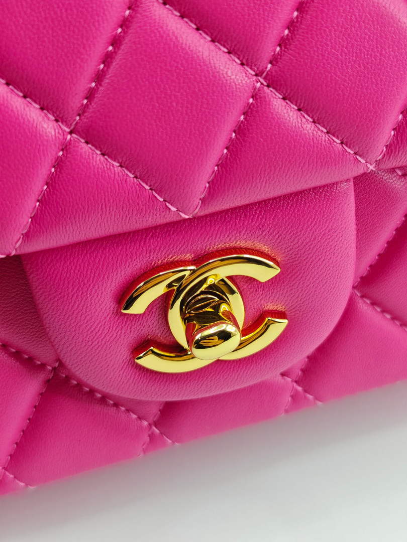 Chanel Classic Handbag, A01112 Plum Lambskin Gold