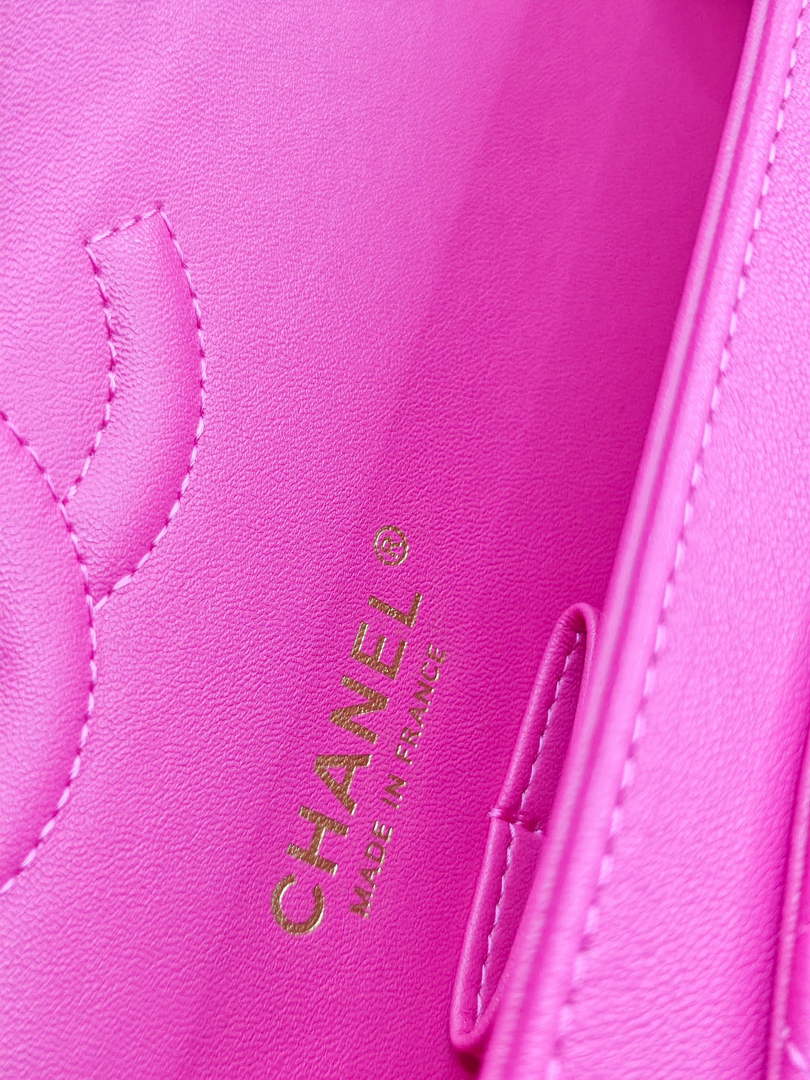 Chanel Classic Handbag, A01112 Plum Lambskin Gold