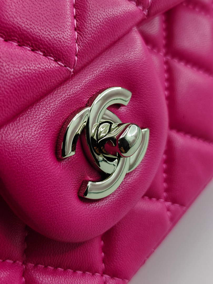 Chanel Classic Handbag, A01112 Plum Lambskin Silver