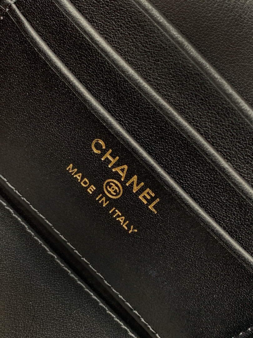 Chanel Classic Long Vanity with Chain, AP1341 Braided Raffia Black