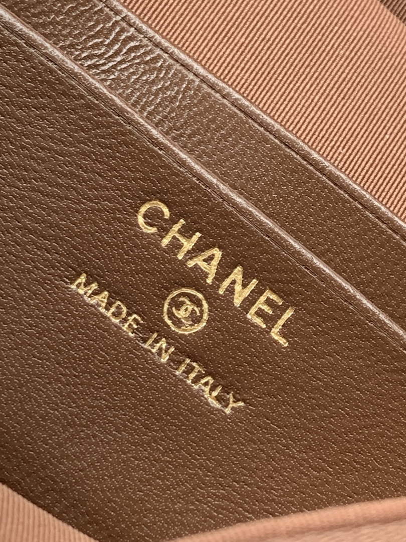 Chanel Classic Vanity with Chain, AP4385 Braided Raffia Brown