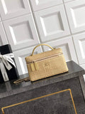 Chanel Classic Vanity with Chain, AP4385 Braided Raffia Apricot