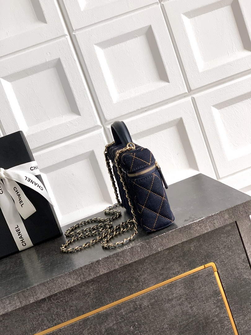 Chanel Classic Vanity with Chain, AP4385 Denim Dark Blue