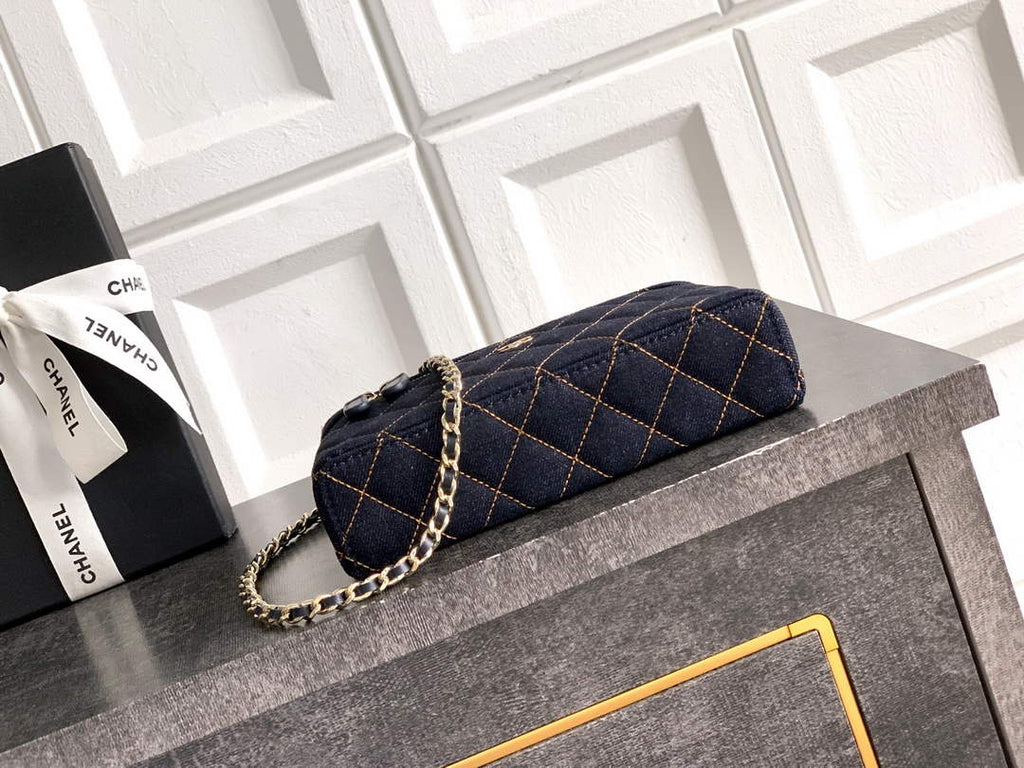 Chanel Classic Vanity with Chain, AP4385 Denim Dark Blue