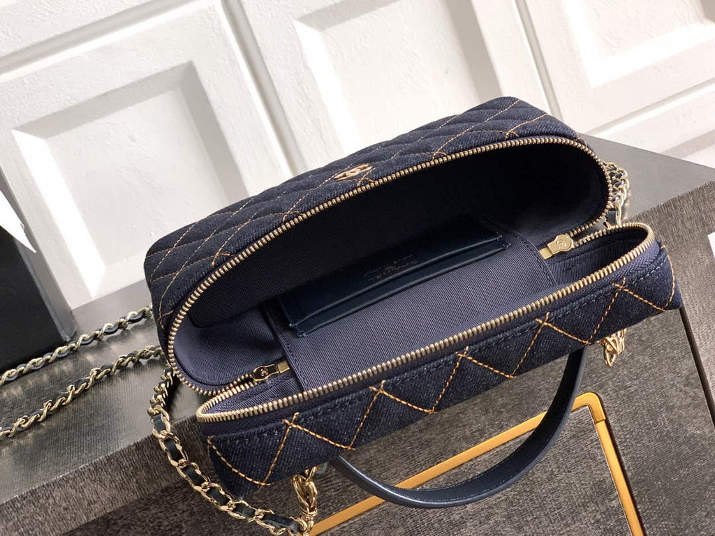 Chanel Classic Vanity with Chain, AP4385 Denim Dark Blue