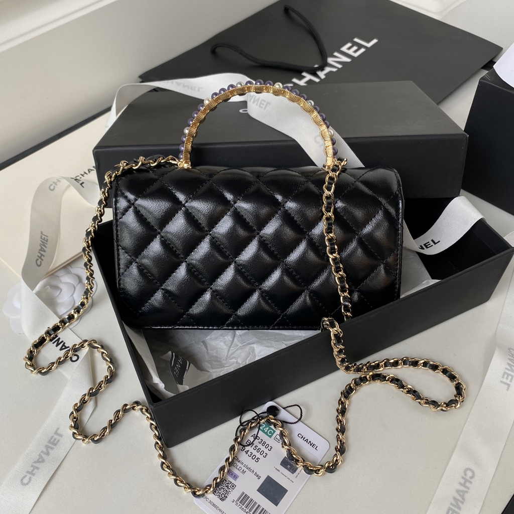 Chanel Clutch with Chain Ap3803 Lambskin Black