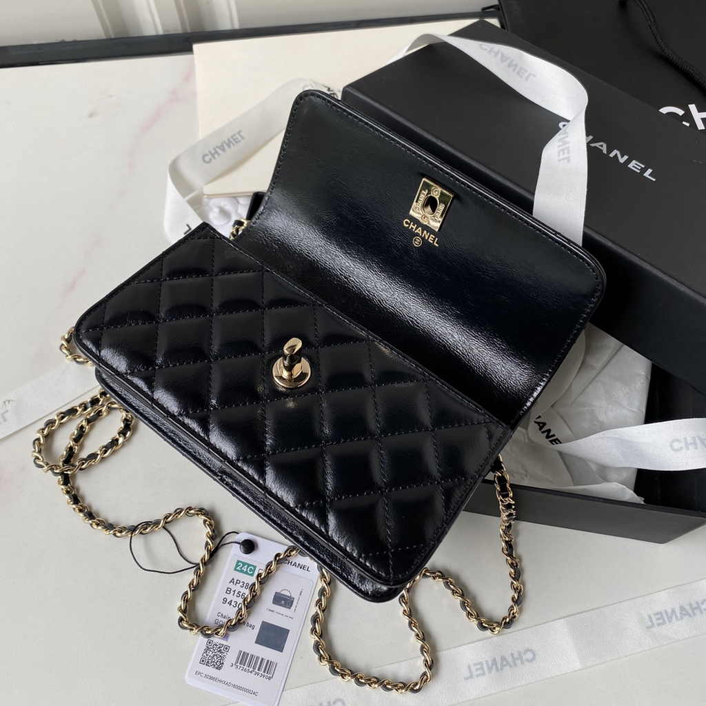 Chanel Clutch with Chain Ap3803 Lambskin Black