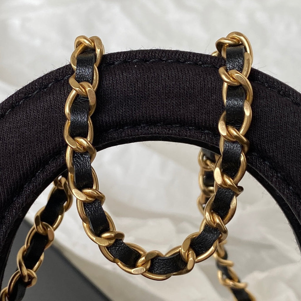 Chanel Clutch With Chain AP3435 Satin Black