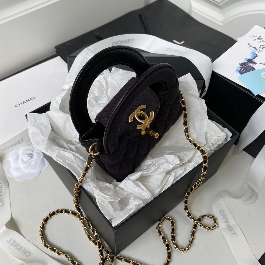 Chanel Clutch With Chain AP3435 Satin Black