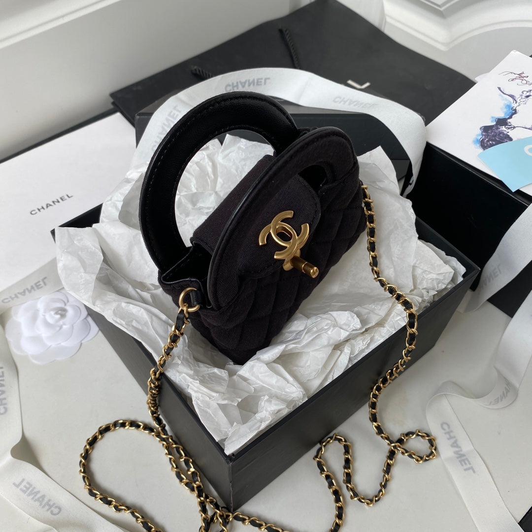 Chanel Clutch With Chain AP3435 Satin Black