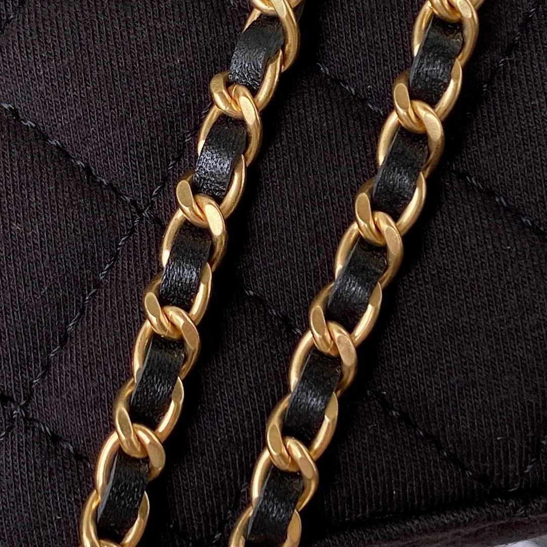 Chanel Clutch With Chain AP3435 Satin Black