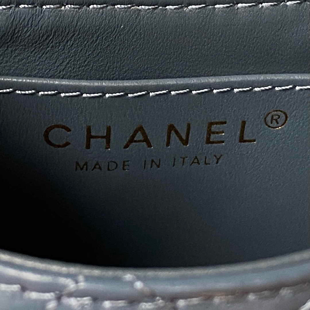 Chanel Clutch With Chain AP3435 Shiny Aged Calfskin Blue