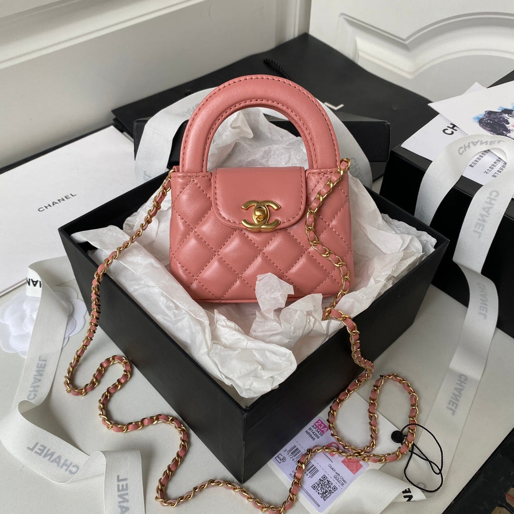 Chanel Clutch With Chain AP3435 Shiny Aged Calfskin Pink