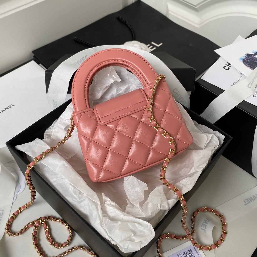 Chanel Clutch With Chain AP3435 Shiny Aged Calfskin Pink