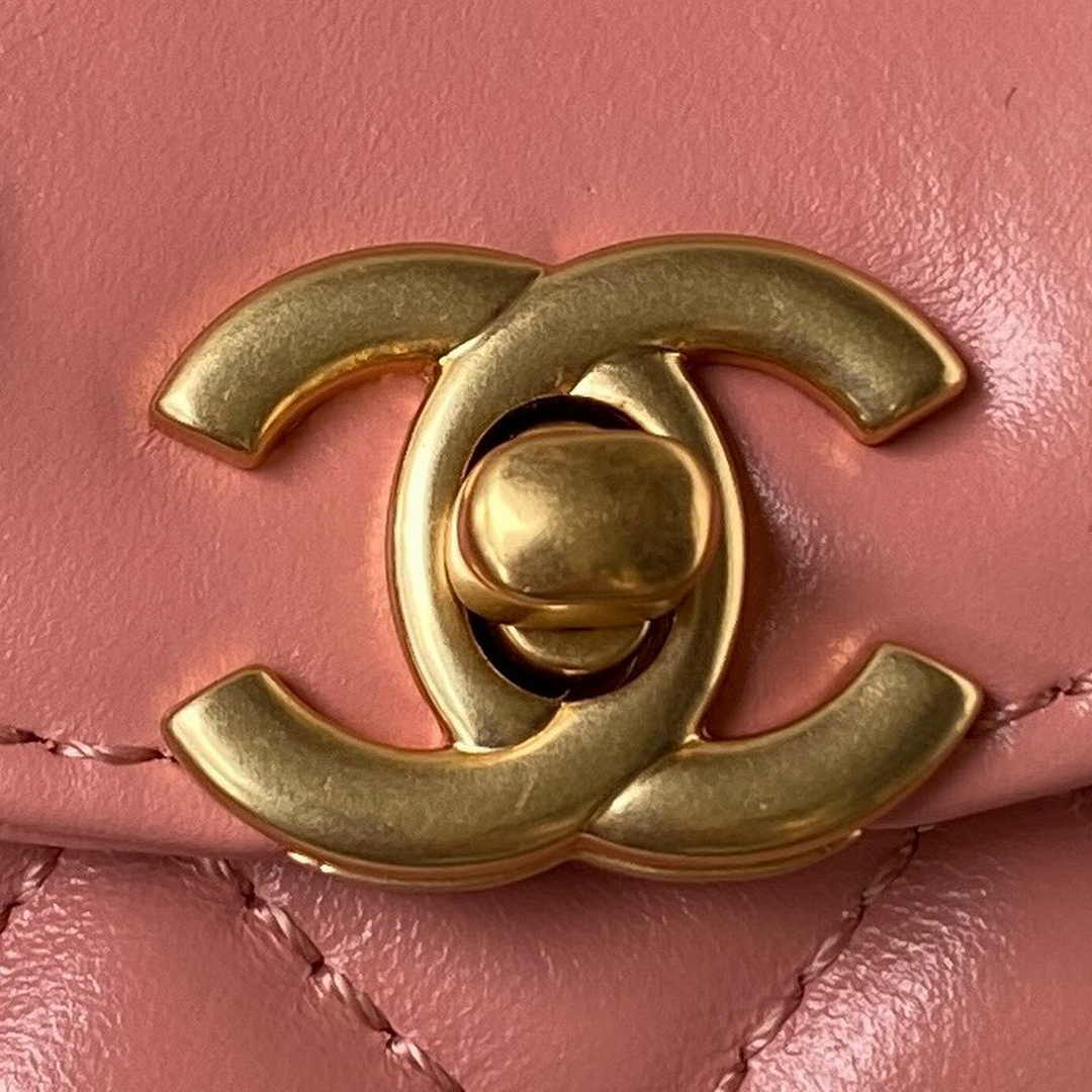 Chanel Clutch With Chain AP3435 Shiny Aged Calfskin Pink