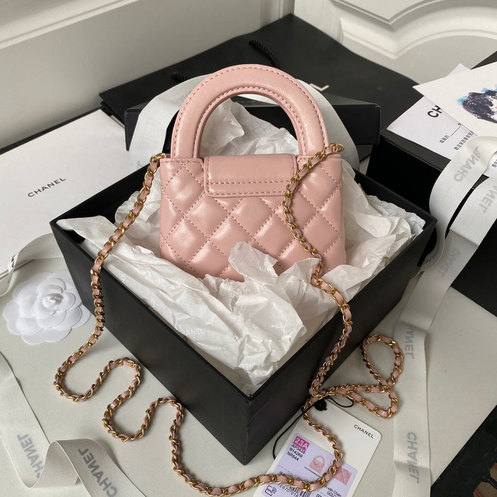 Chanel Clutch With Chain AP3435 Shiny Aged Calfskin Light Pink