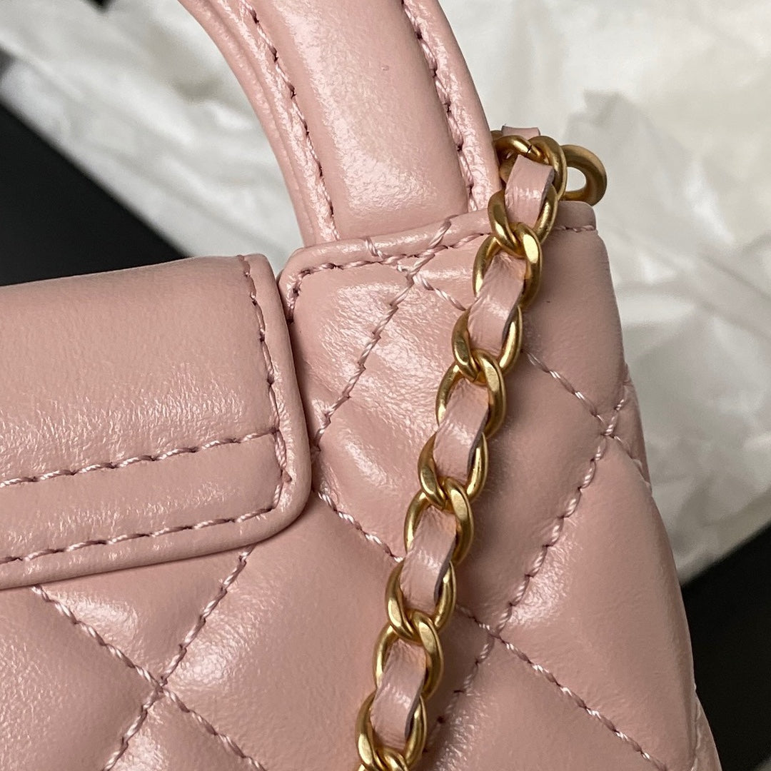 Chanel Clutch With Chain AP3435 Shiny Aged Calfskin Light Pink