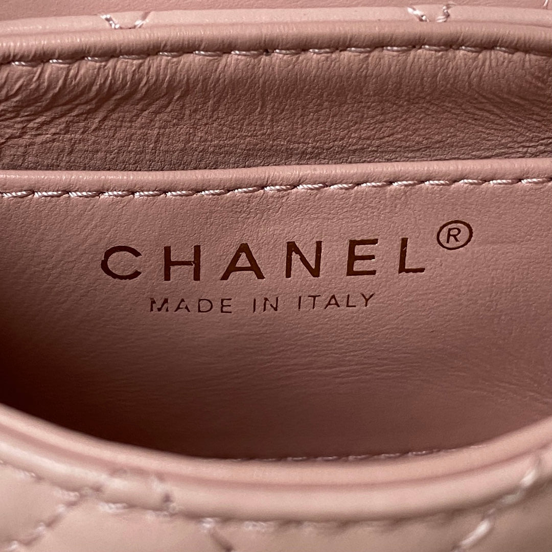 Chanel Clutch With Chain AP3435 Shiny Aged Calfskin Light Pink