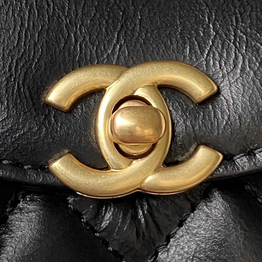 Chanel Clutch With Chain AP3435 Shiny Aged Calfskin Black