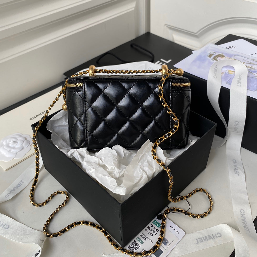 Chanel Clutch with chain AP3651 Lambskin Black