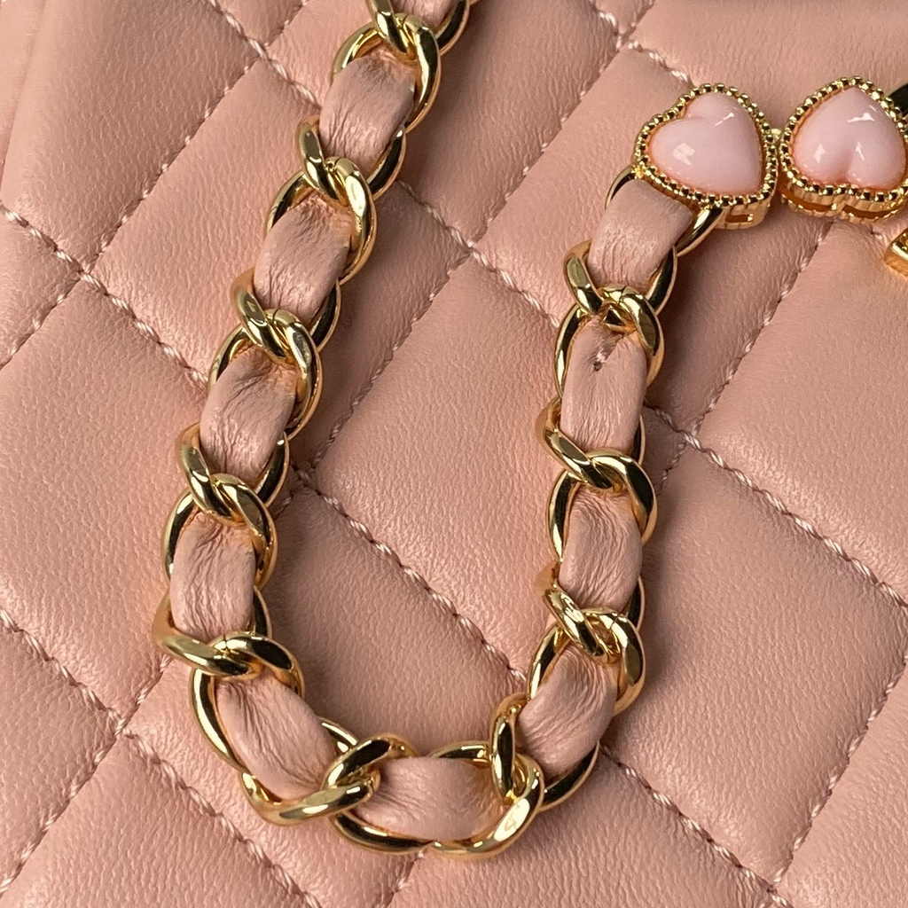 Chanel clutch with chain, AP3786 pink lambskin