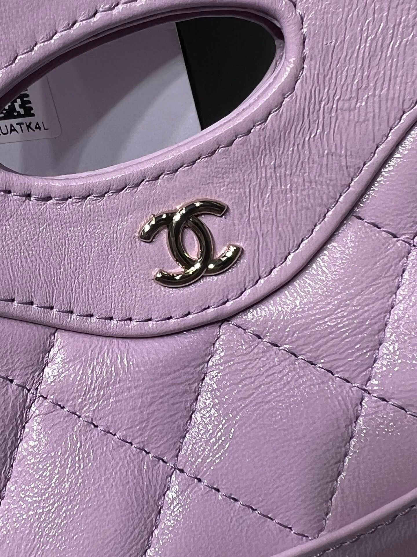 Chanel clutch with chain AP3875 purple shiny lambskin