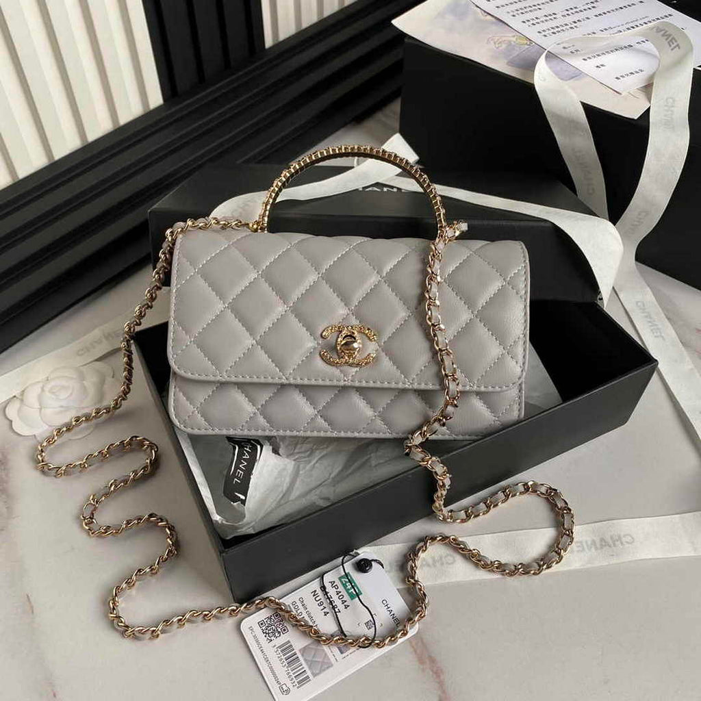 Chanel Clutch with Chain AP4044 Lambskin Gray