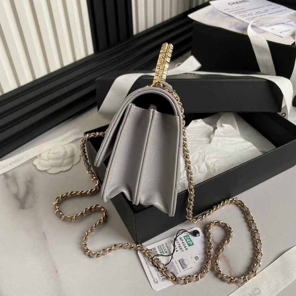 Chanel Clutch with Chain AP4044 Lambskin Gray