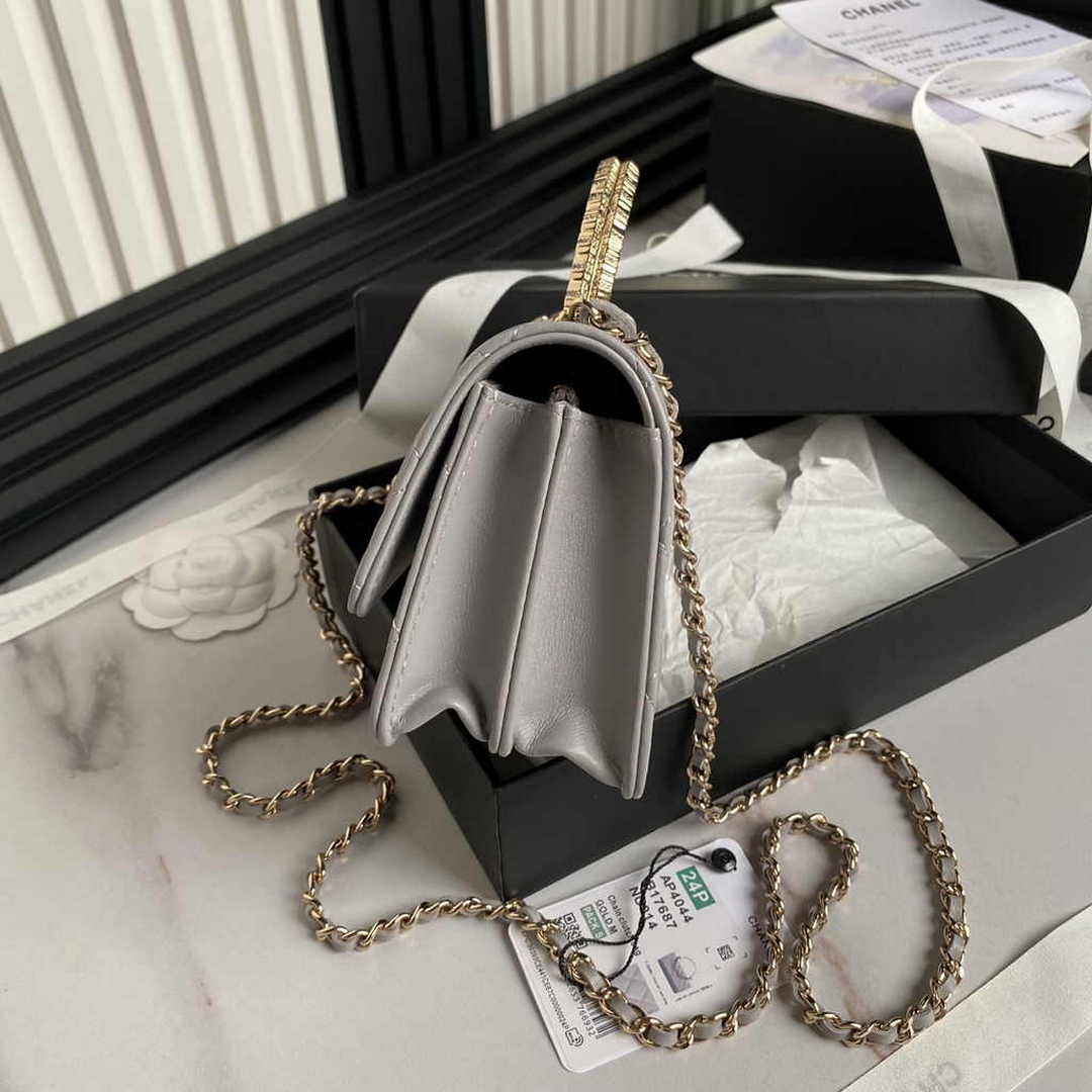 Chanel Clutch with Chain AP4044 Lambskin Gray