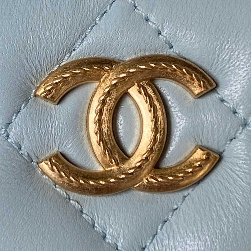 Chanel Clutch with chain Blue Lambskin AP3383