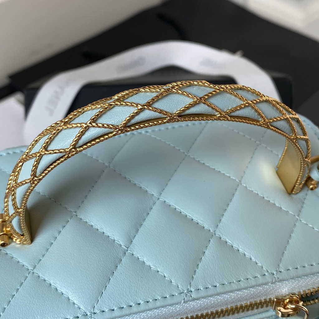 Chanel Clutch with chain Blue Lambskin AP3383