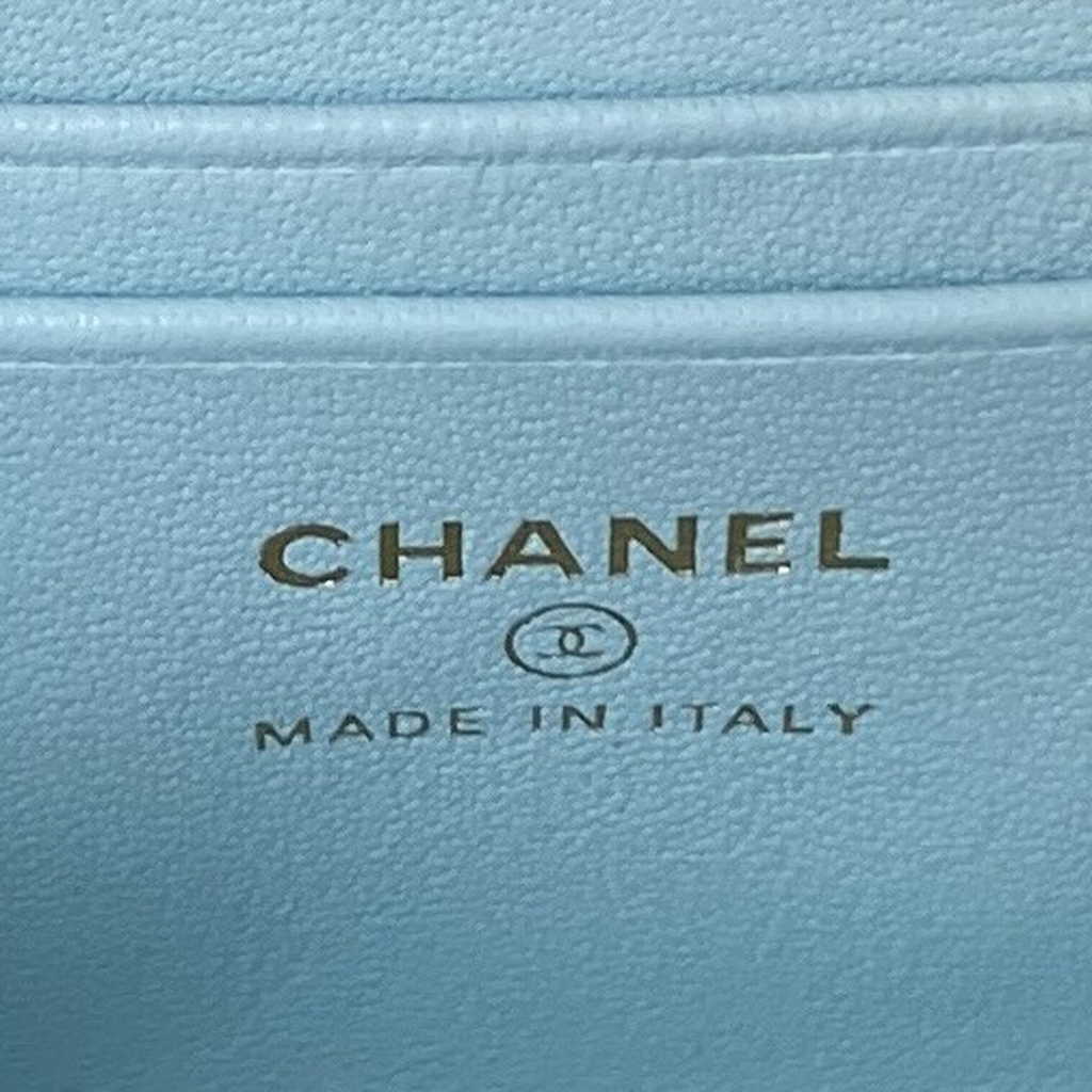 Chanel Clutch with chain Blue Lambskin AP3383