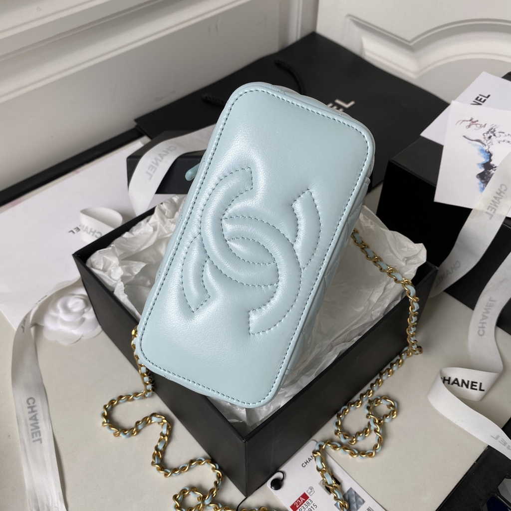 Chanel Clutch with chain Blue Lambskin AP3383
