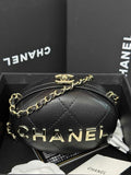Chanel Clutch with chain Black Lambskin AP3252