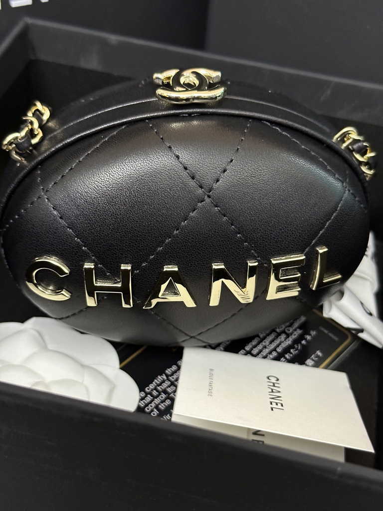 Chanel Clutch with chain Black Lambskin AP3252