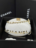 Chanel Clutch with chain White Lambskin AP3252