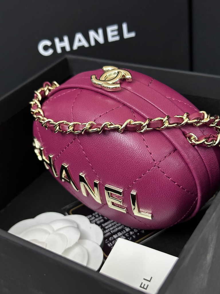 Chanel Clutch with chain Dark Purple Lambskin AP3252