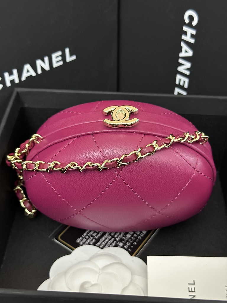 Chanel Clutch with chain Dark Purple Lambskin AP3252