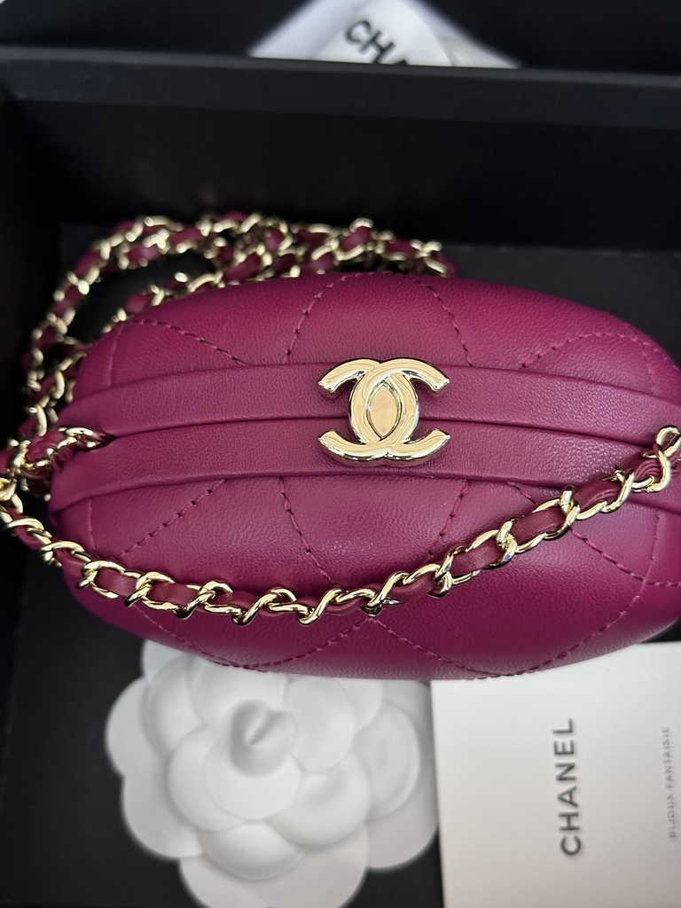 Chanel Clutch with chain Dark Purple Lambskin AP3252
