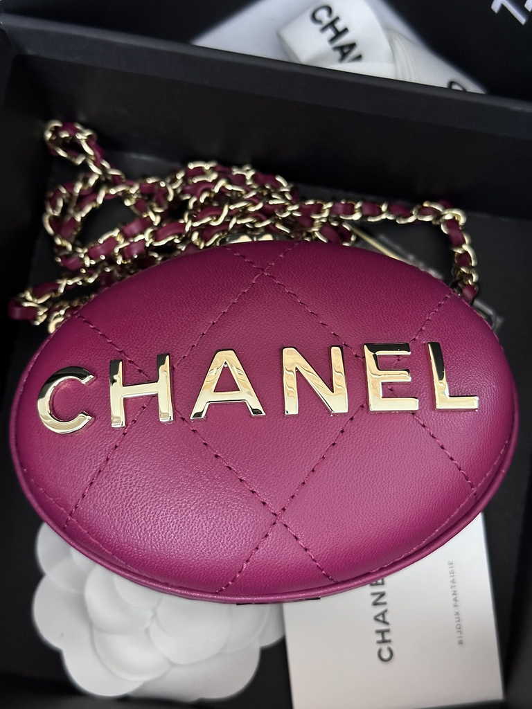 Chanel Clutch with chain Dark Purple Lambskin AP3252