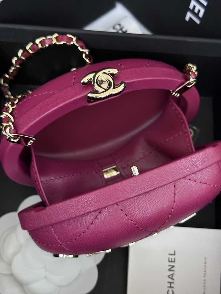 Chanel Clutch with chain Dark Purple Lambskin AP3252