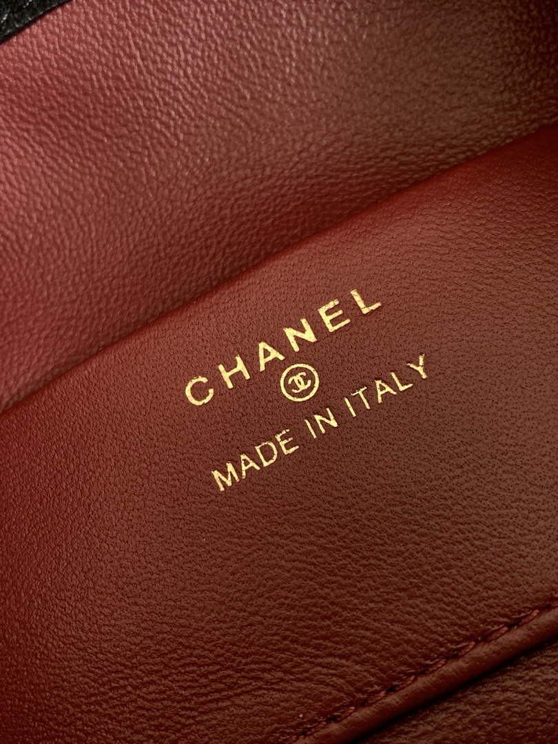 Chanel Clutch with leather strap, AP5227 Suede Calfskin black