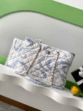 Chanel Denim Shopping Bag - Blue & White AS5429 - Default Title - View 1