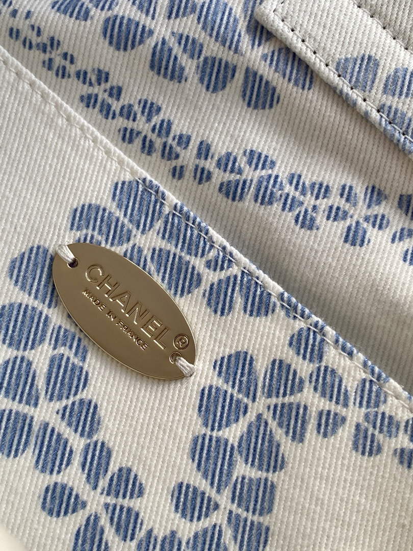 Chanel Denim Shopping Bag - Blue & White AS5429 - Default Title - View 9
