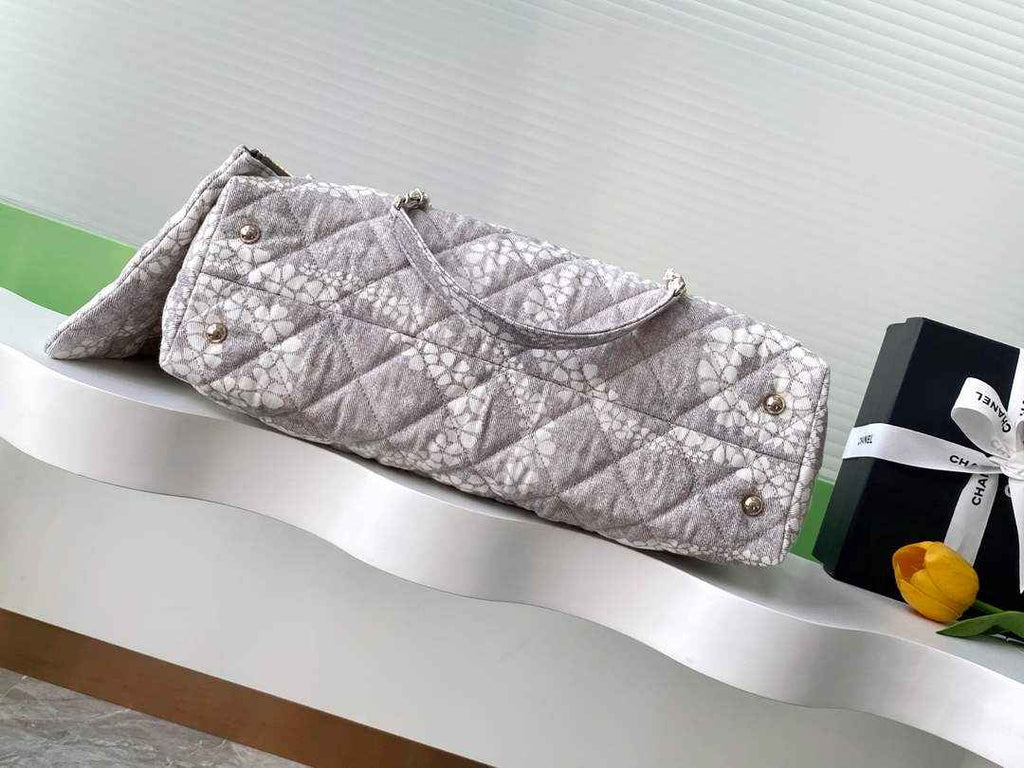 Chanel Denim Shopping Bag - Gray & White AS5429 - Default Title - View 4