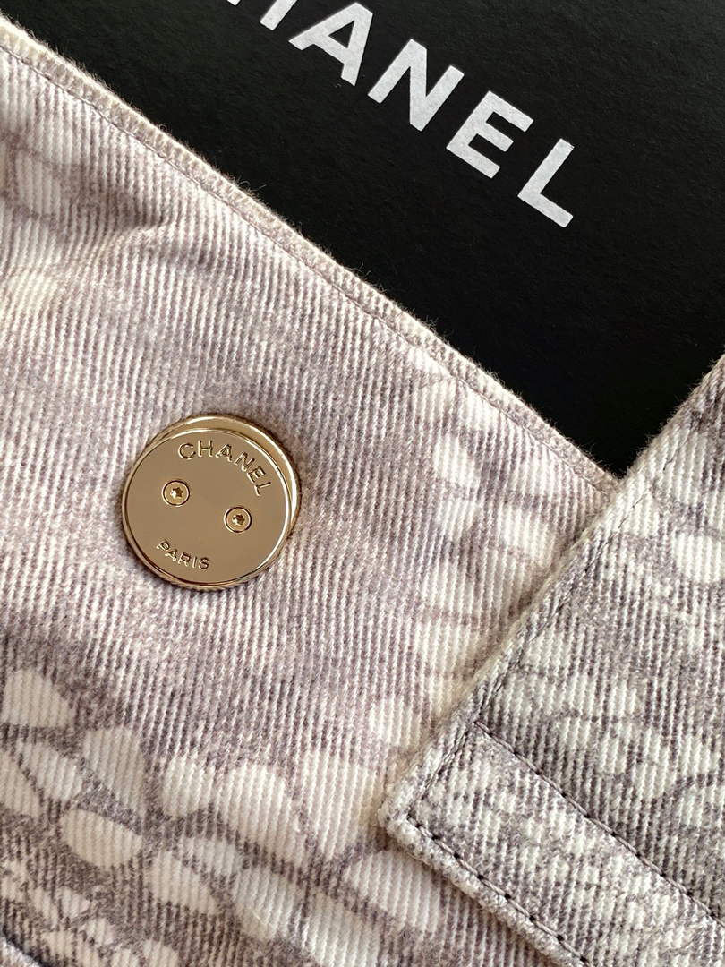 Chanel Denim Shopping Bag - Gray & White AS5429 - Default Title - View 7