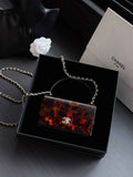 Chanel Mini evening bag, Plexi & gold-tone metal, AS6020 brown & black
